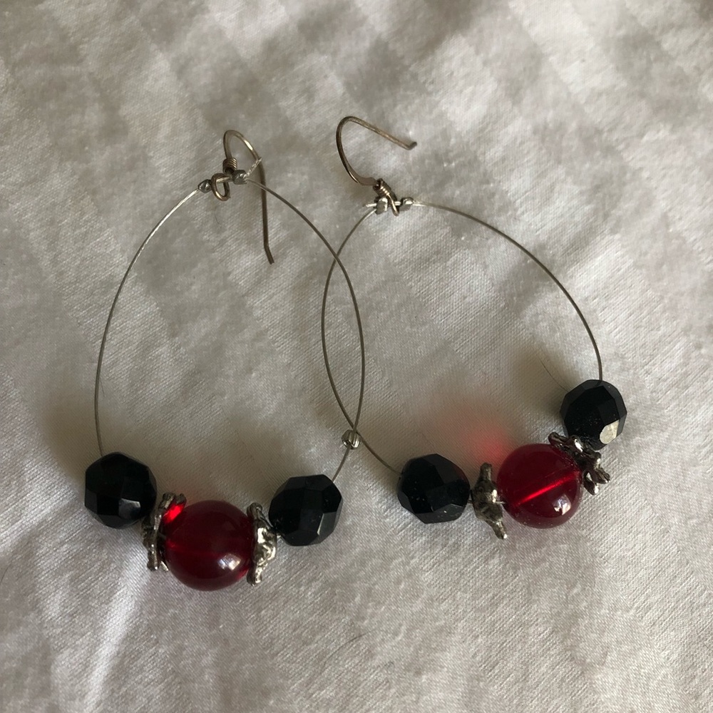 Beaded hoop earrings